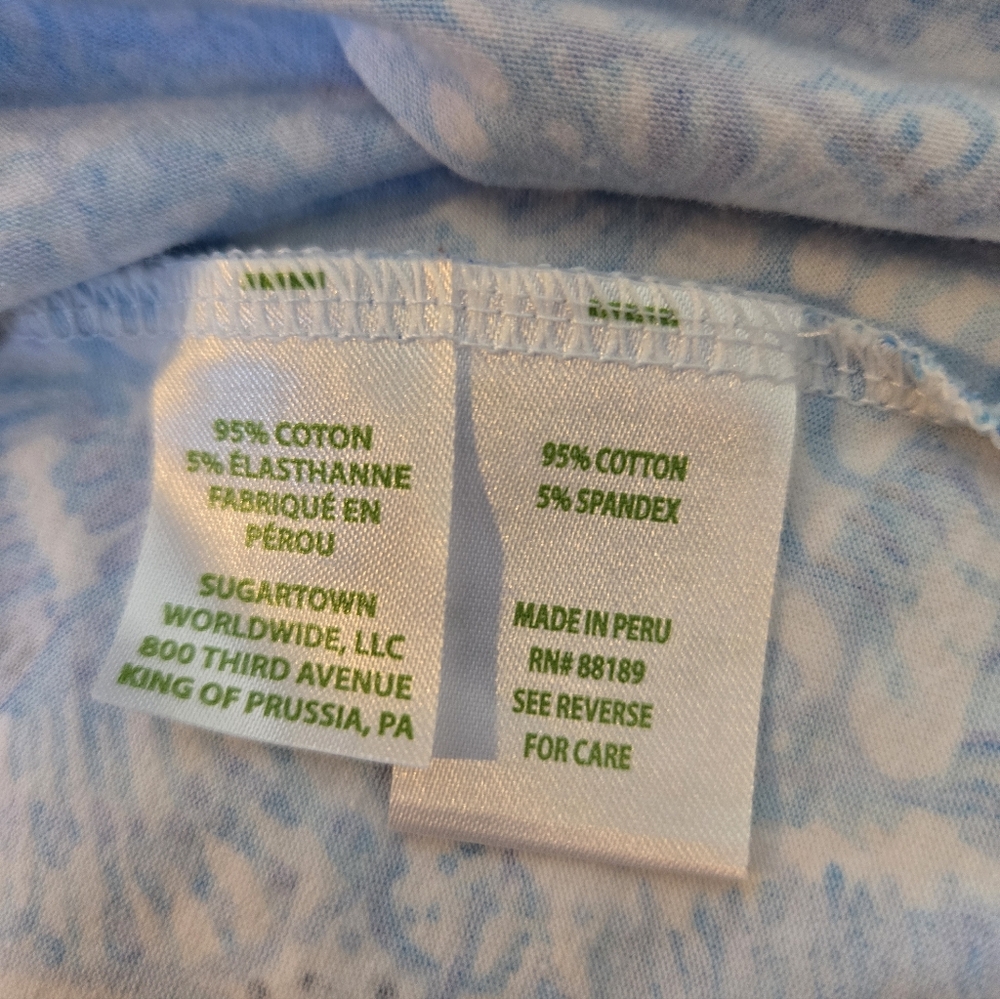 Lilly Pulitzer Medium Strappy Blue Ocean Print Seahorse Beachy Blouse - Picture 4 of 6